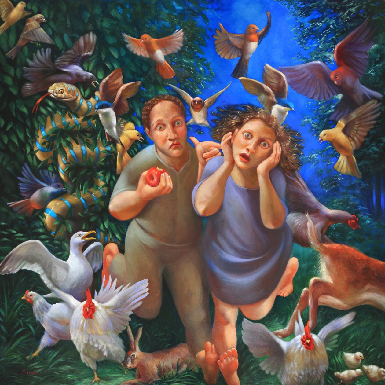 Die Vertreibung aus dem Garten Eden, 2020 von Rosemarie Adcock