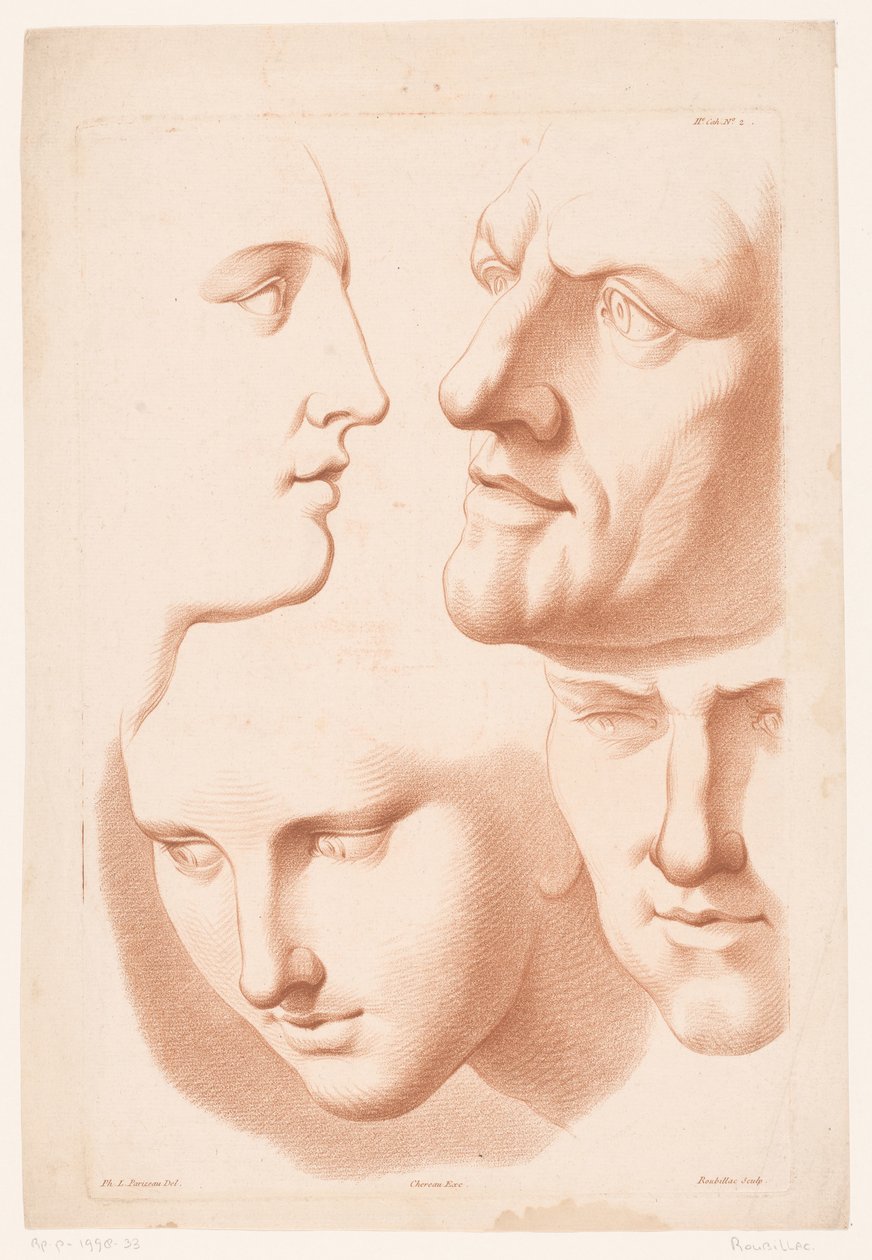 Köpfe von Mann und Frau von Louis François Roubillac