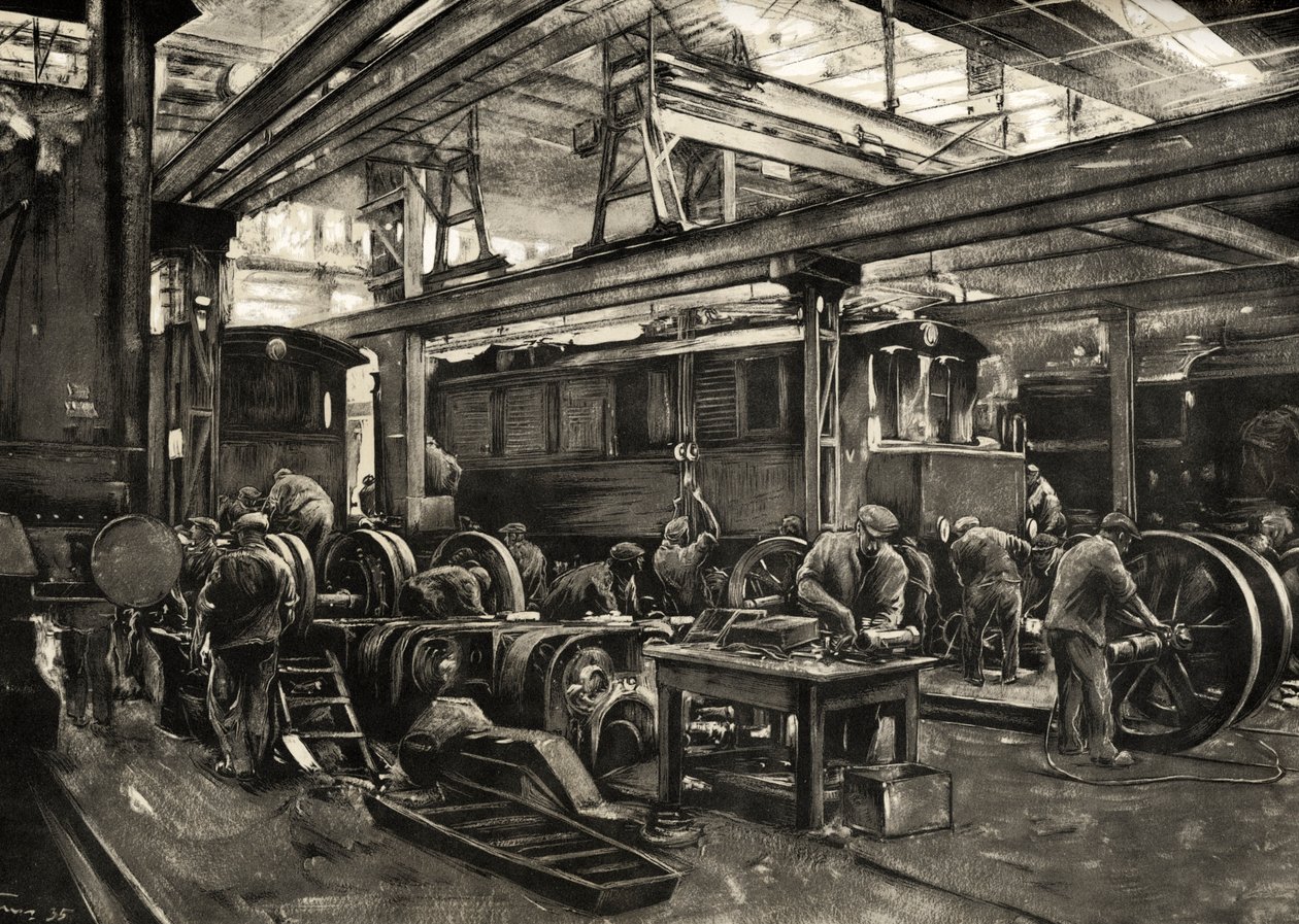 Deutsche Reichsbahn - Reparaturwerkstatt für Elektrolokomotiven in München. 1935 von Rudolf Lipus