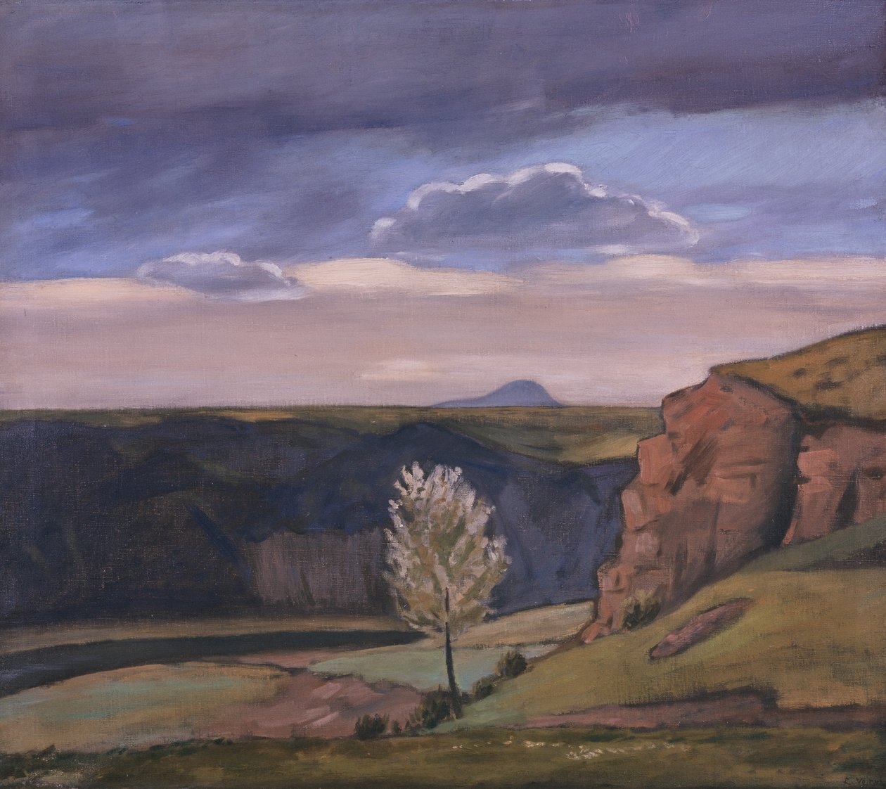 Blick von Žalov auf den Říp-Berg von Rudolf Vejrych