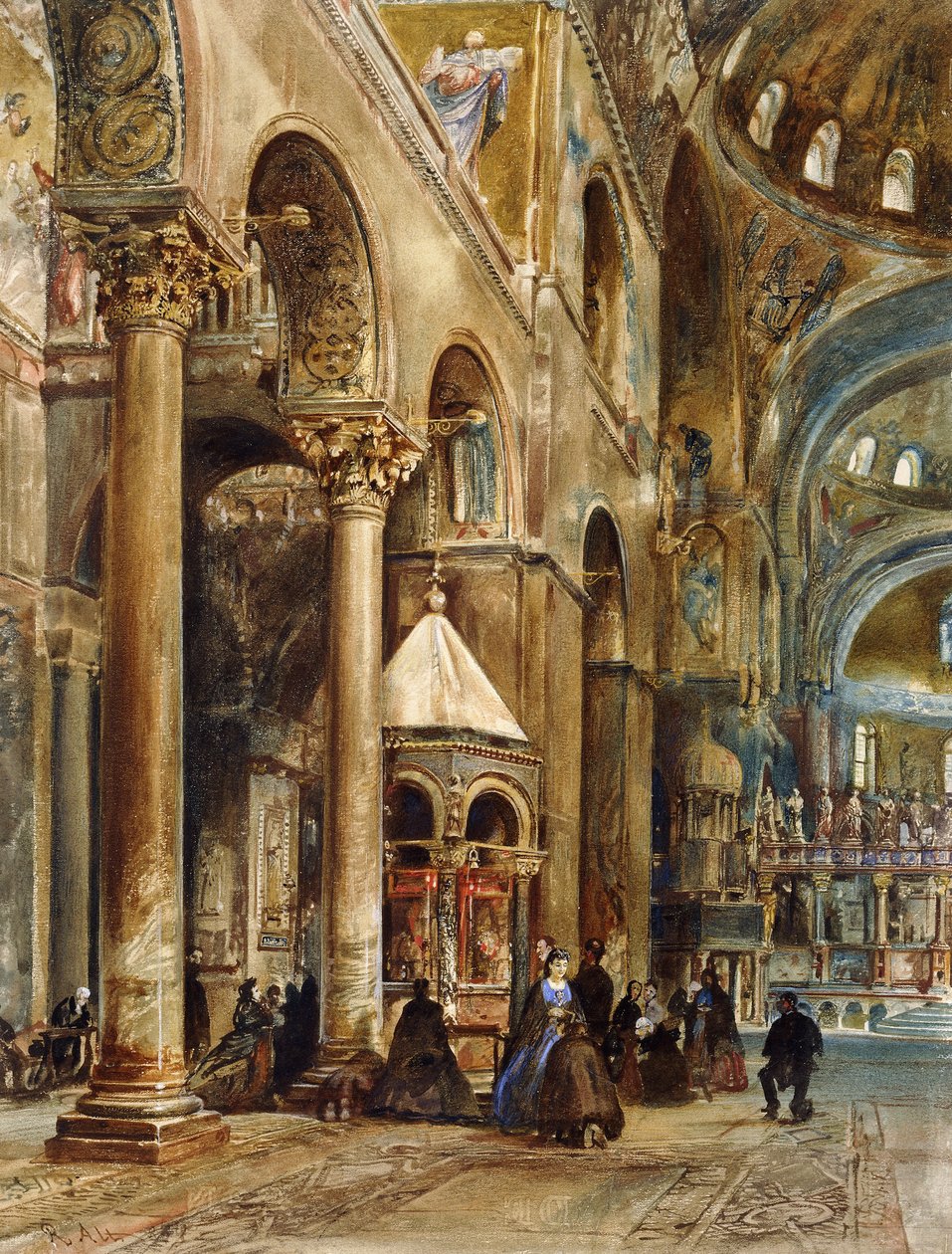 Innenraum der Basilika San Marco, Venedig, 1884 von Rudolf von Alt