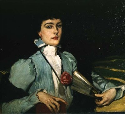 Porträt der Frau des Künstlers mit einem Fächer von Rupert Charles Wolston Bunny