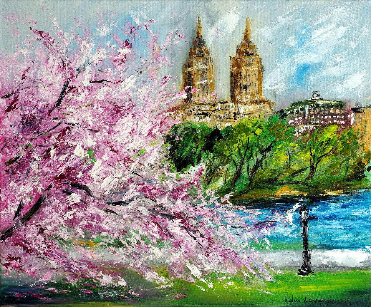 Kirschblüten im Central Park New York von Ruslana Levandovska