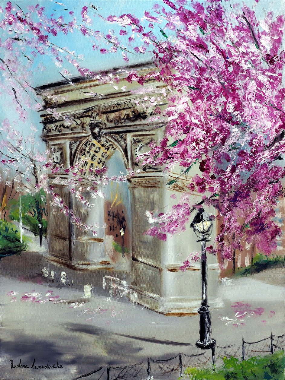 Kirschblüten im Washington Square Park New York von Ruslana Levandovska