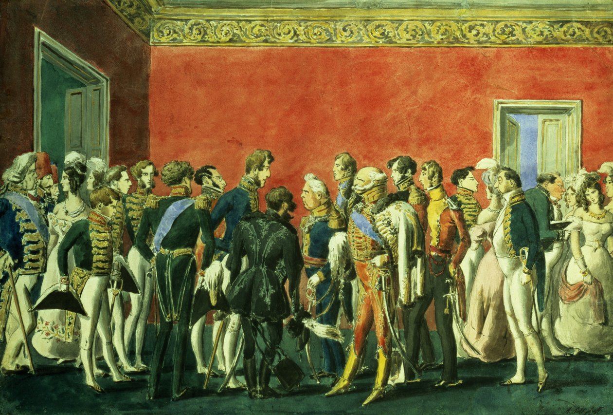 Ein Empfang in der Botschaft von Teheran, 1830er Jahre von Russian School