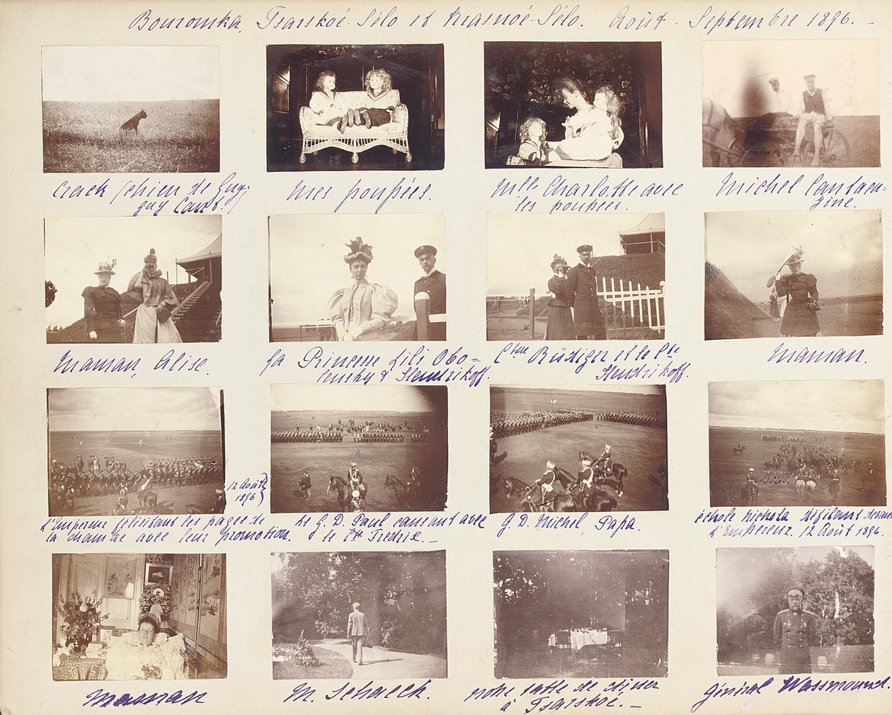 Die russische kaiserliche Familie, Seite aus einem Fotoalbum, ca. 1897-99 von Russian Photographer