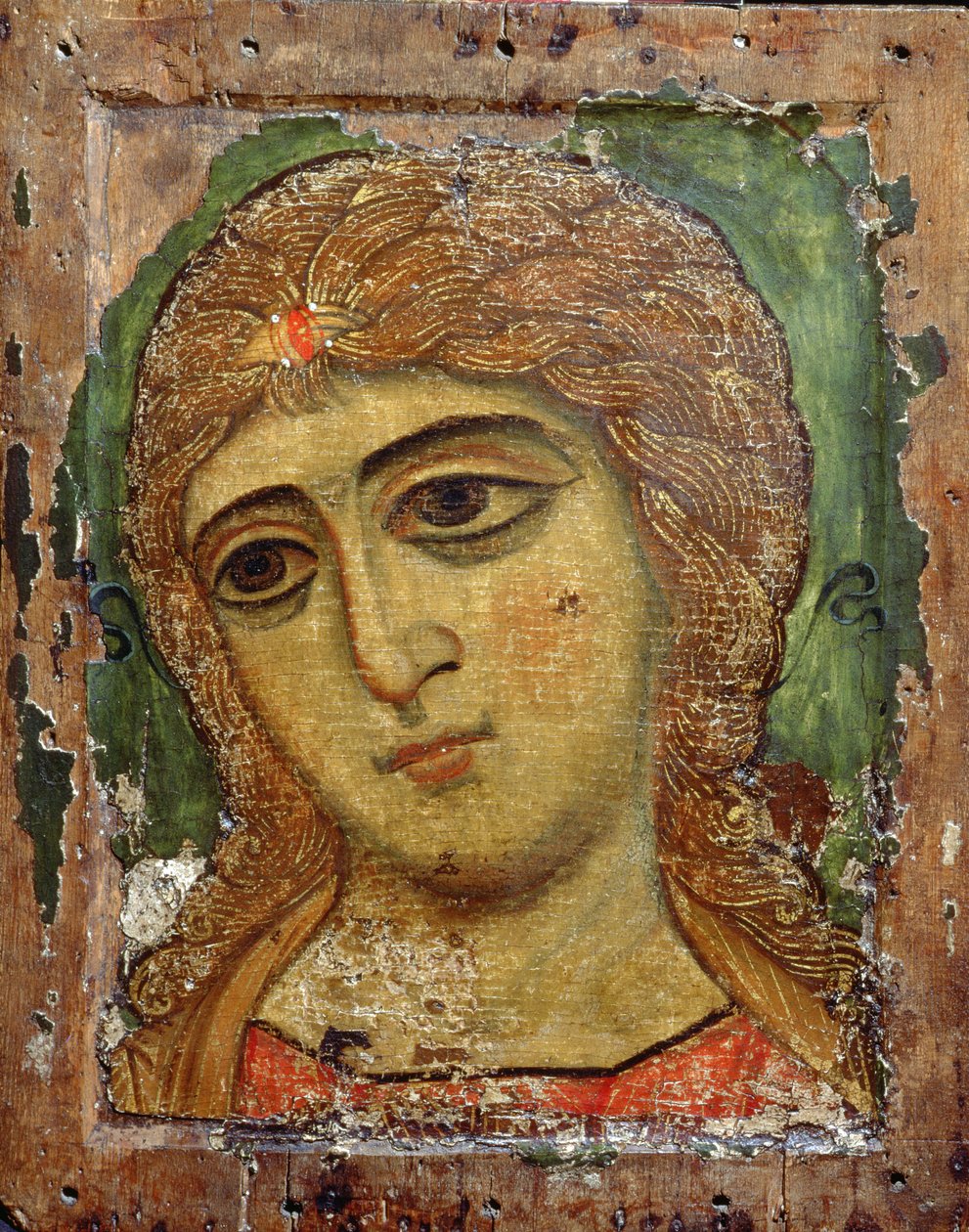 Erzengel Gabriel (Engel mit goldenem Haar), russische Ikone, 12. Jahrhundert von Russian School