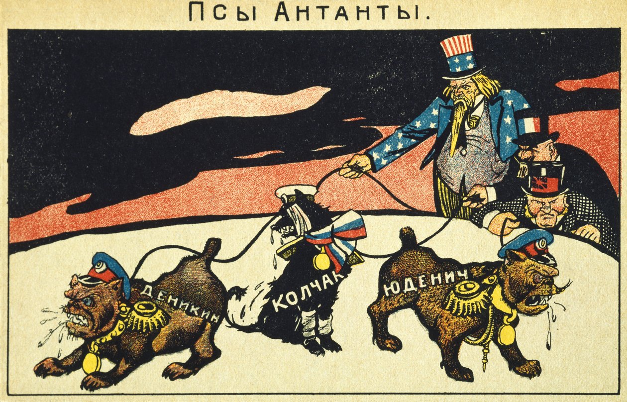Die Kapitalisten entfesseln ihre Hunde, Bolschewistische Propaganda von Russian School