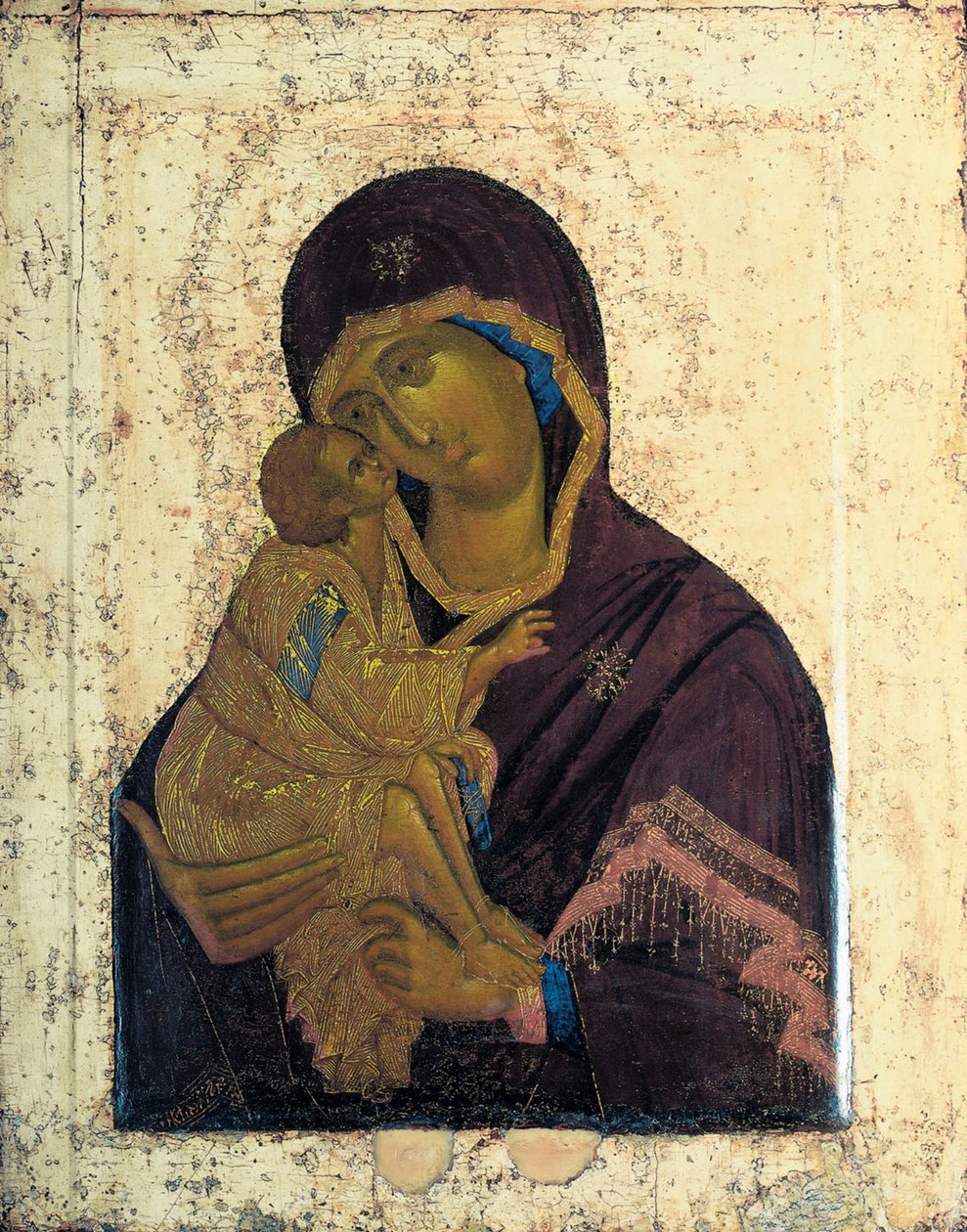 Die Jungfrau von Don, doppelseitige Ikone, ca. 1390 von Russian icon.