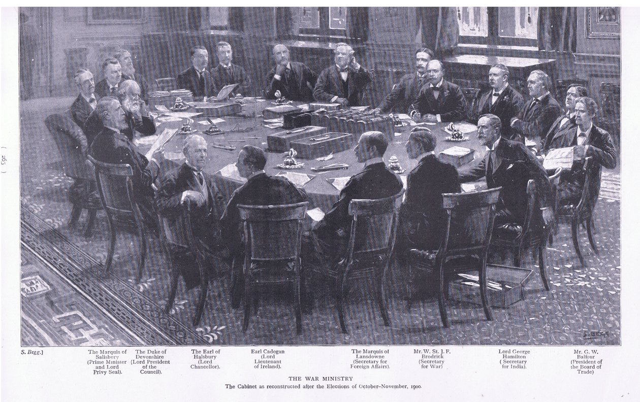 Das Kriegsministerium, aus After Pretoria: Der Guerillakrieg veröffentlicht von Harmsworth Bros Limited, 1901 von S. Begg