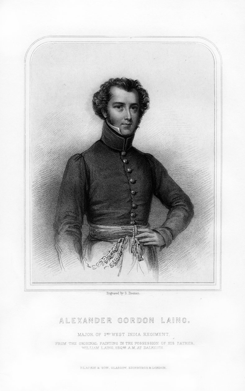 Alexander Gordon Laing, schottischer Entdecker, 1870 von S. Freeman