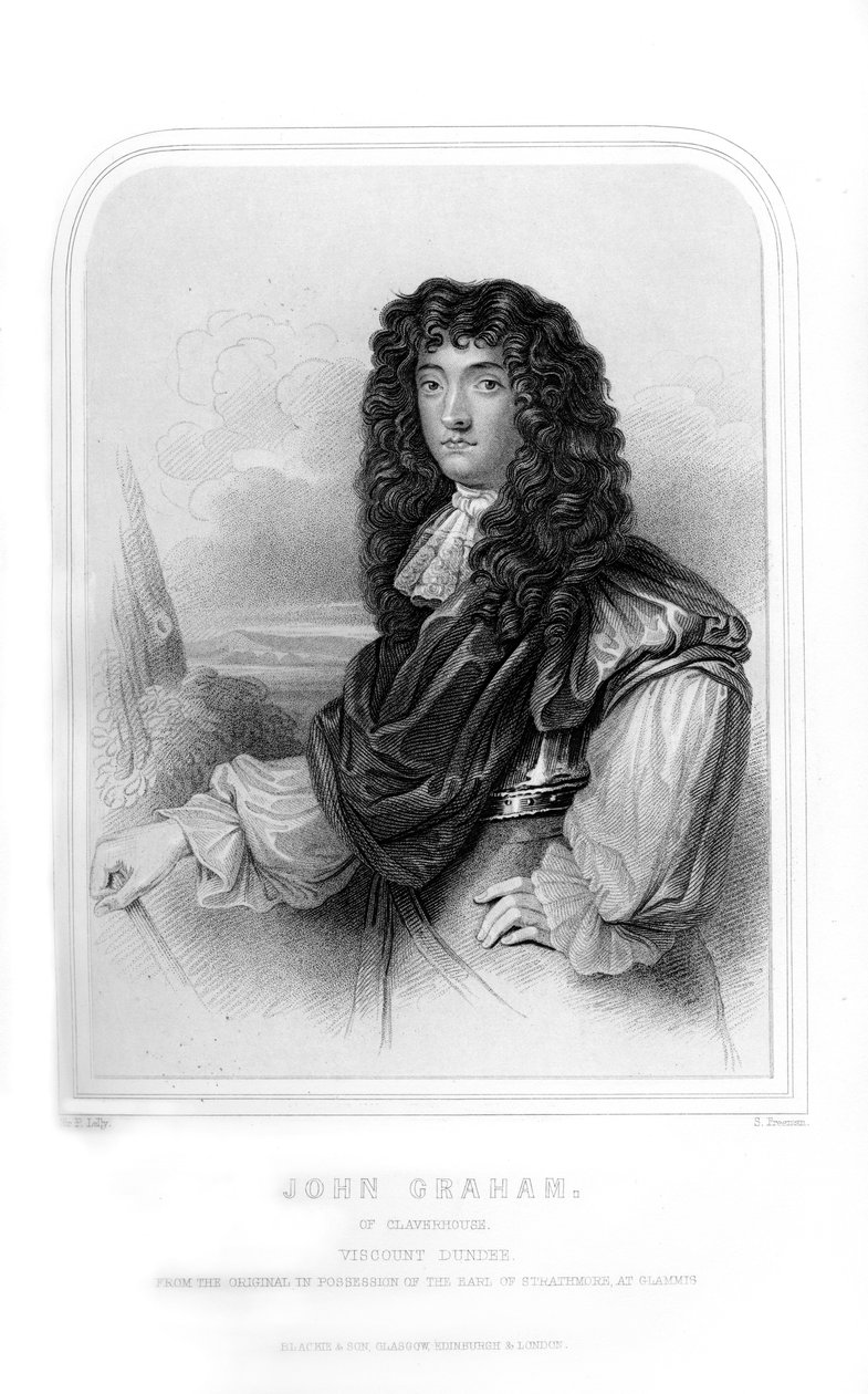 John Graham of Claverhouse, 1. Viscount Dundee, schottischer Jakobitenkommandant, 1870 von S. Freeman