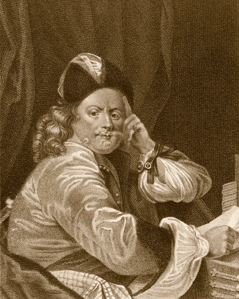 Thomas Killigrew, graviert von J.J. Van den Bergh von S. Harding