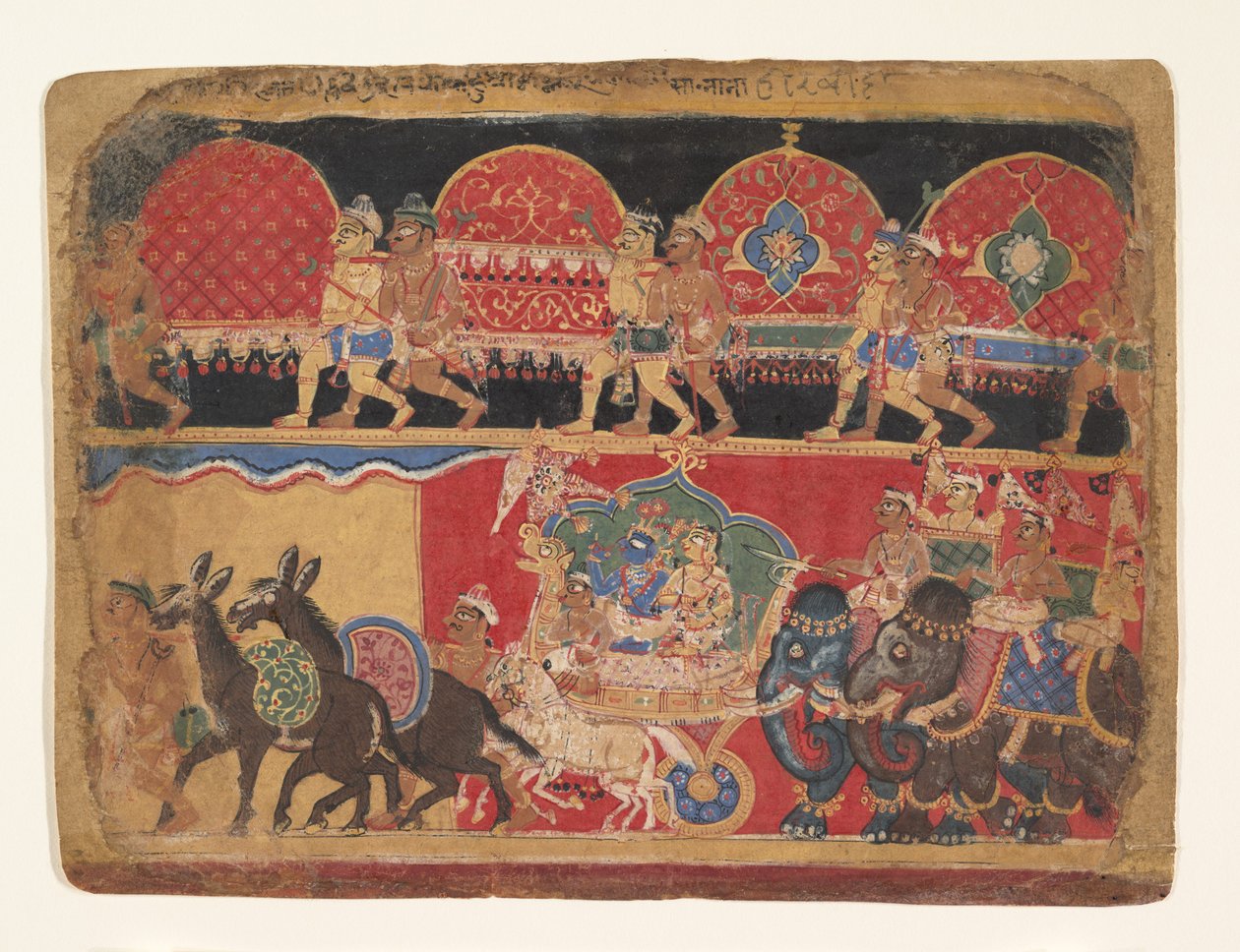 Krishna und die Kshatriya-Mädchen ziehen nach Dvaraka..., ca. 1520-30 von Sa Nana
