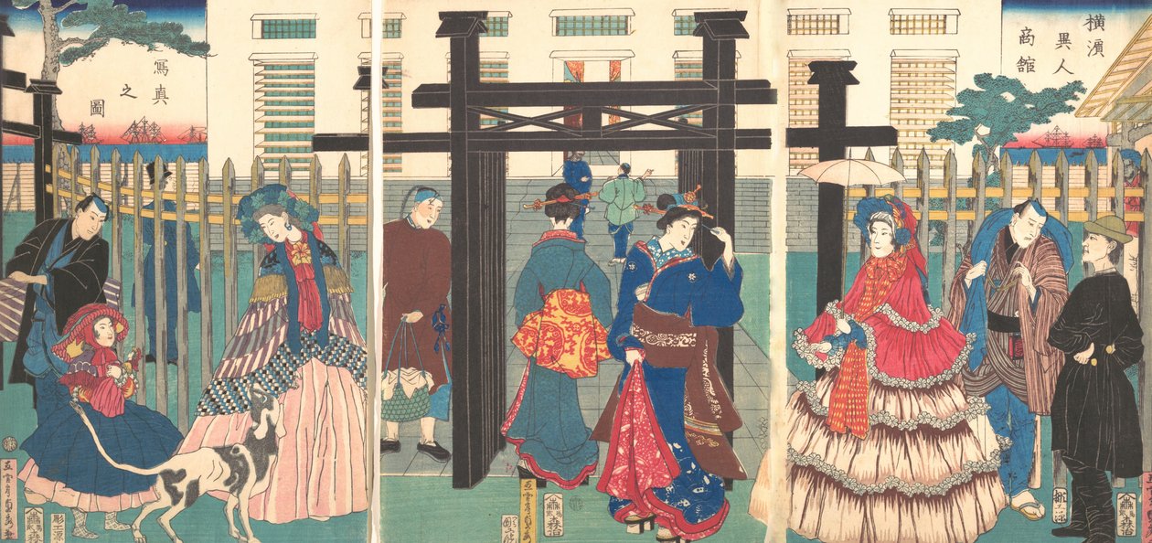 Ausländisches Geschäft in Yokohama, 1861 von Sadahide Utagawa