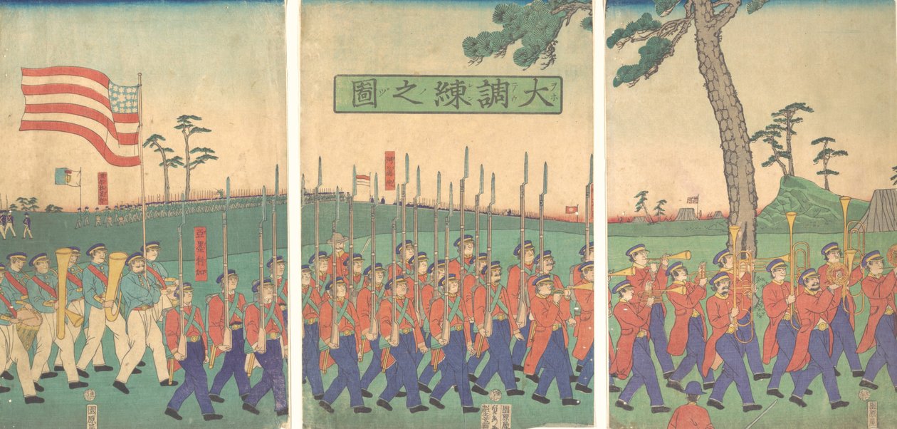 Großes Militärdrill von Sadahide Utagawa