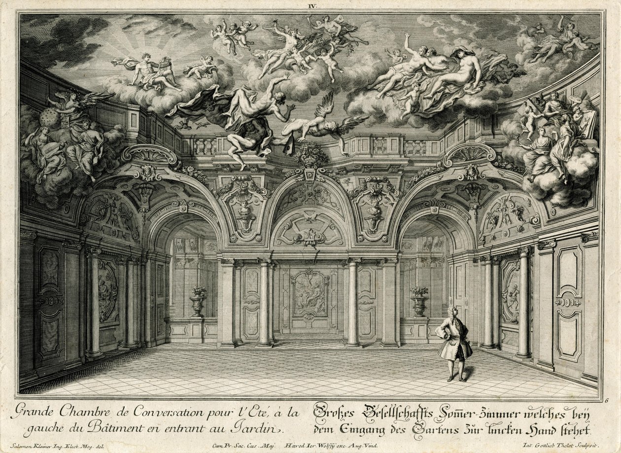 Großes Gesellschaftszimmer im Westflügel von Salomon Kleiner