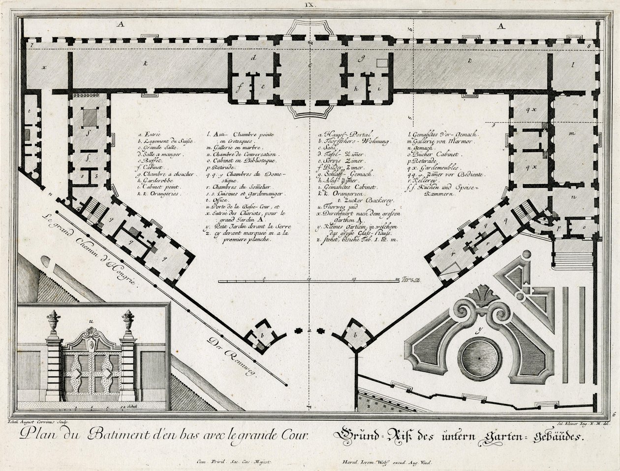 Grundriss des unteren Schlosses von Salomon Kleiner
