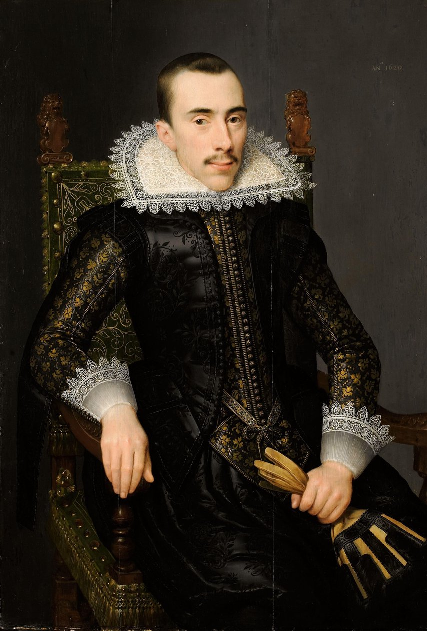 Porträt eines Mannes, möglicherweise Walterus Fourmenois (1596-1653) von Salomon Mesdach (attributed to)