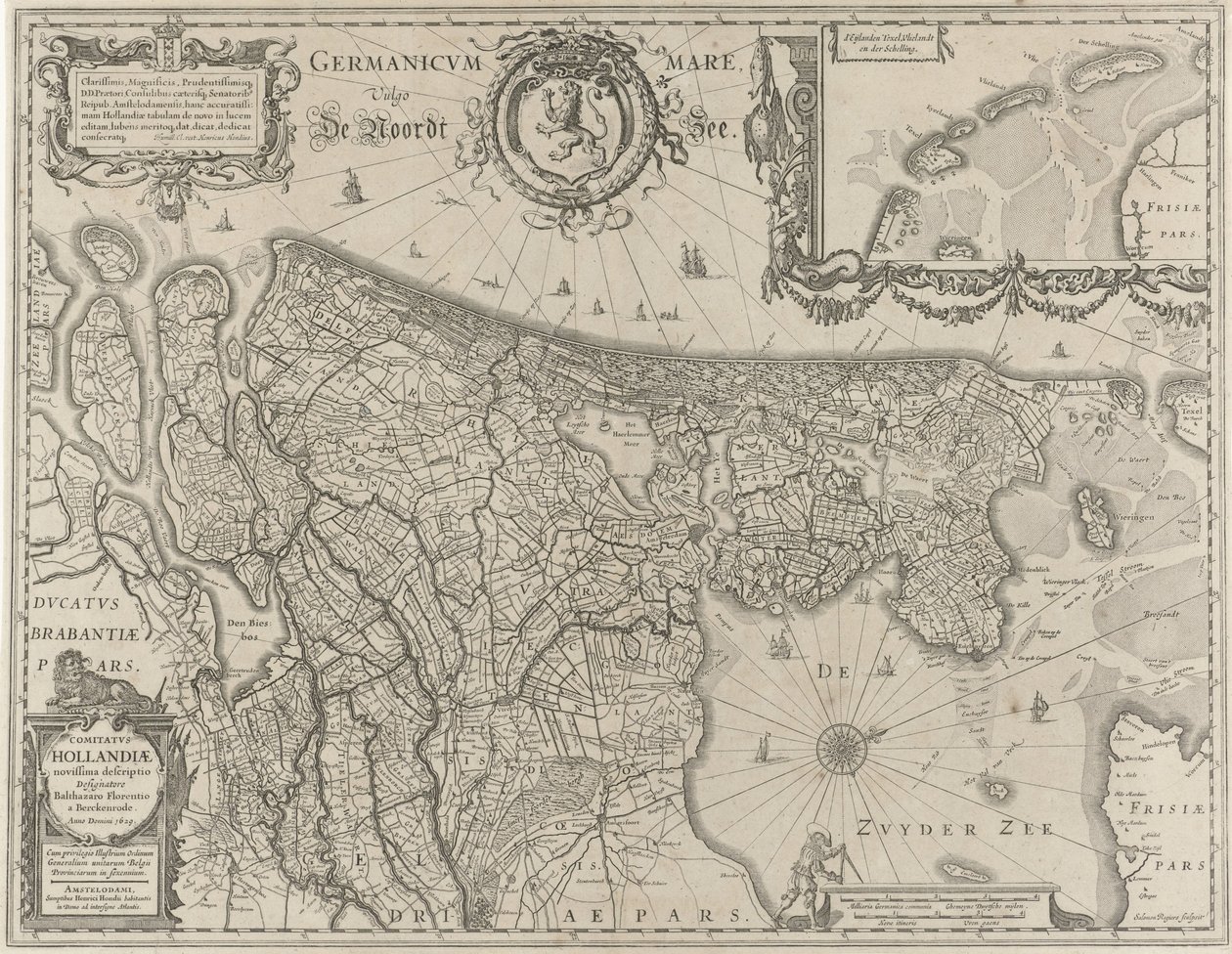 Topographische Karte von Holland von Salomon Rogiers