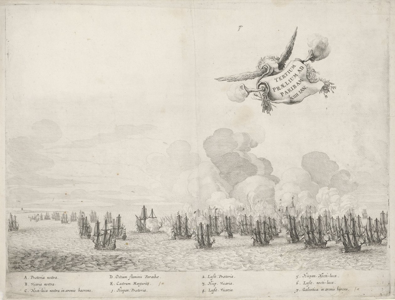 Dritte Schlacht mit der portugiesischen Flotte bei Paraiba, 1640 von Salomon Savery