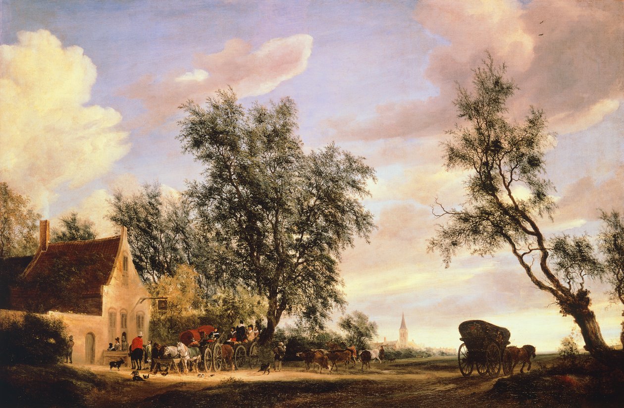Gasthaus zum Weißen Schwan, von Salomon van Ruysdael (um 1602-1670) von Salomon van Ruisdael or Ruysdael