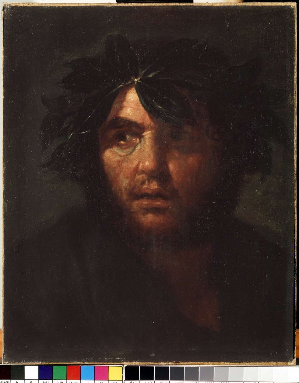 Porträt eines Mannes mit Lorbeerkranz von Salvator Rosa