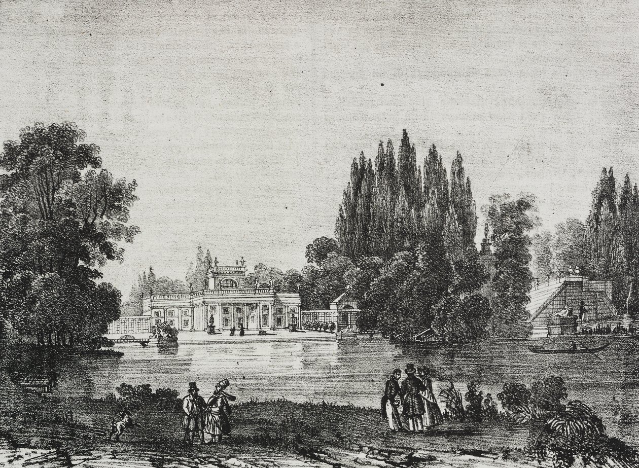 Lazienki-Palast, Warschau, Polen, Lithographie von Salvatore Puglia aus Poliorama Pittoresco, Nr. 48, 9. Juli von Salvatore Puglia