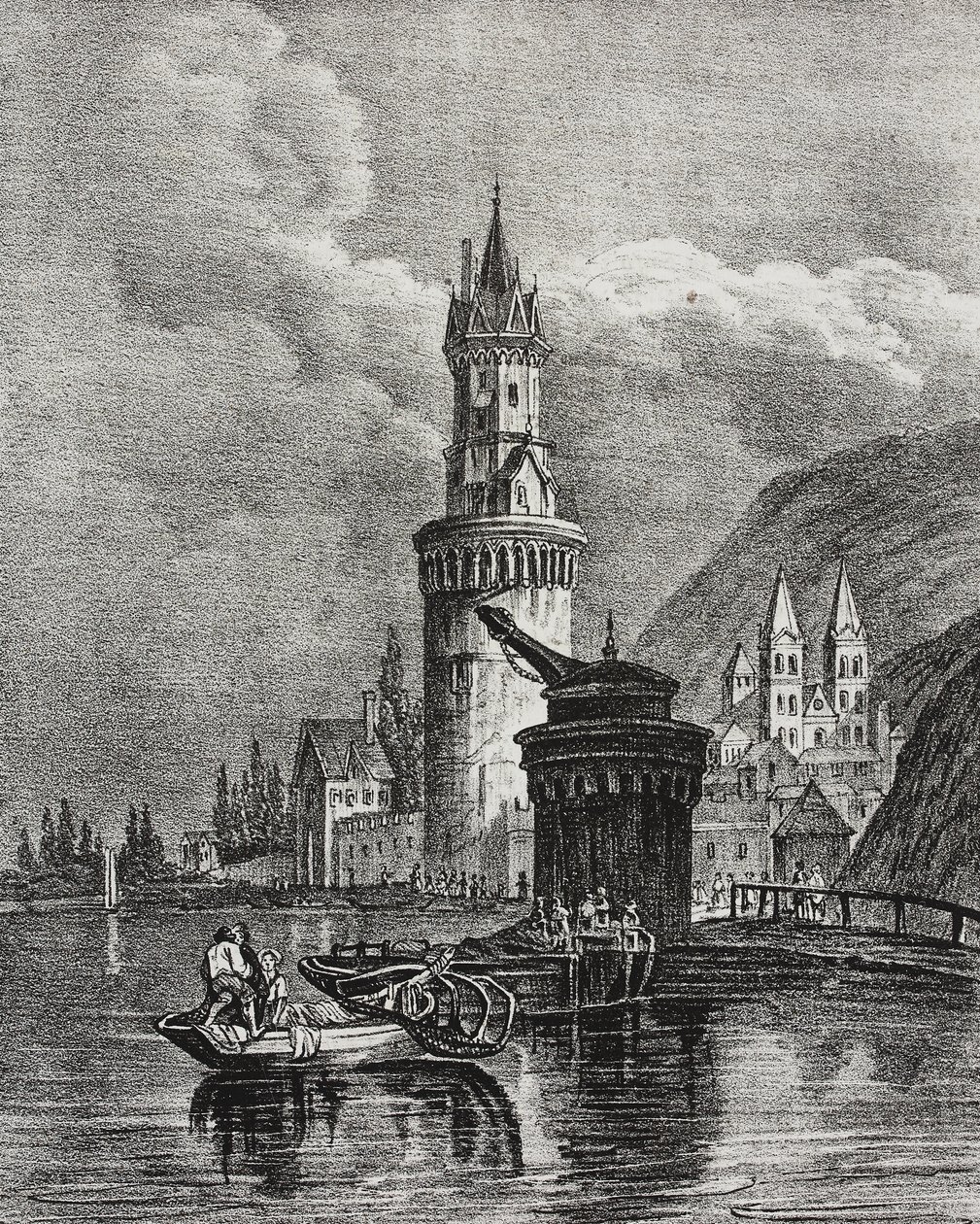 Ansicht von Andernach, Deutschland, Lithographie von Salvatore Puglia von Salvatore Puglia