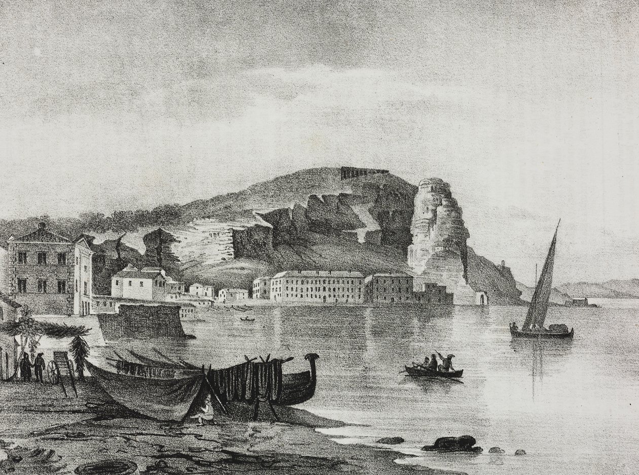 Ansicht von Terracina, Latium, Italien, Lithographie von Salvatore Puglia von Salvatore Puglia