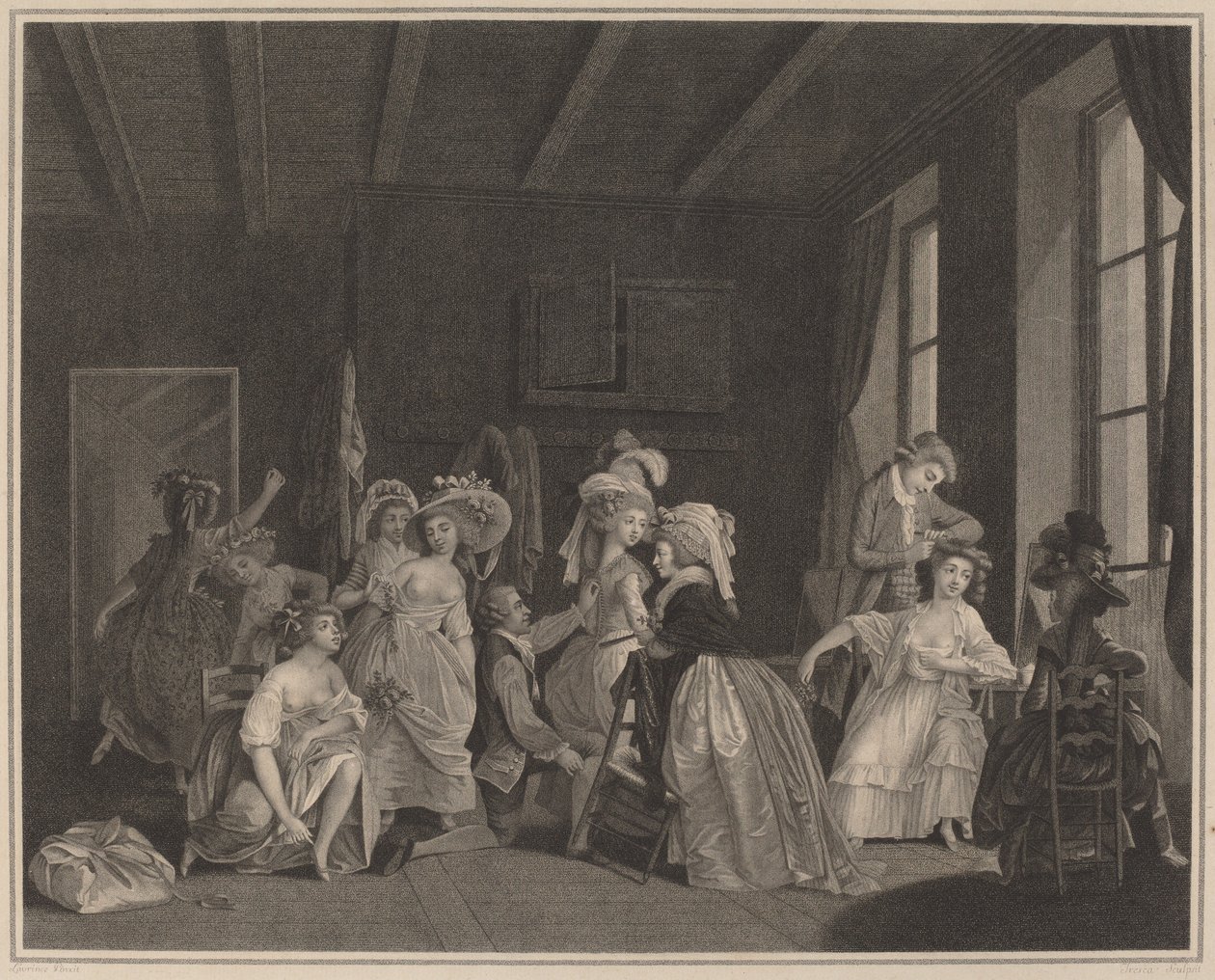 Die Vorbereitungen für das Ballett von Salvatore Tresca after Nicolas Lavreince