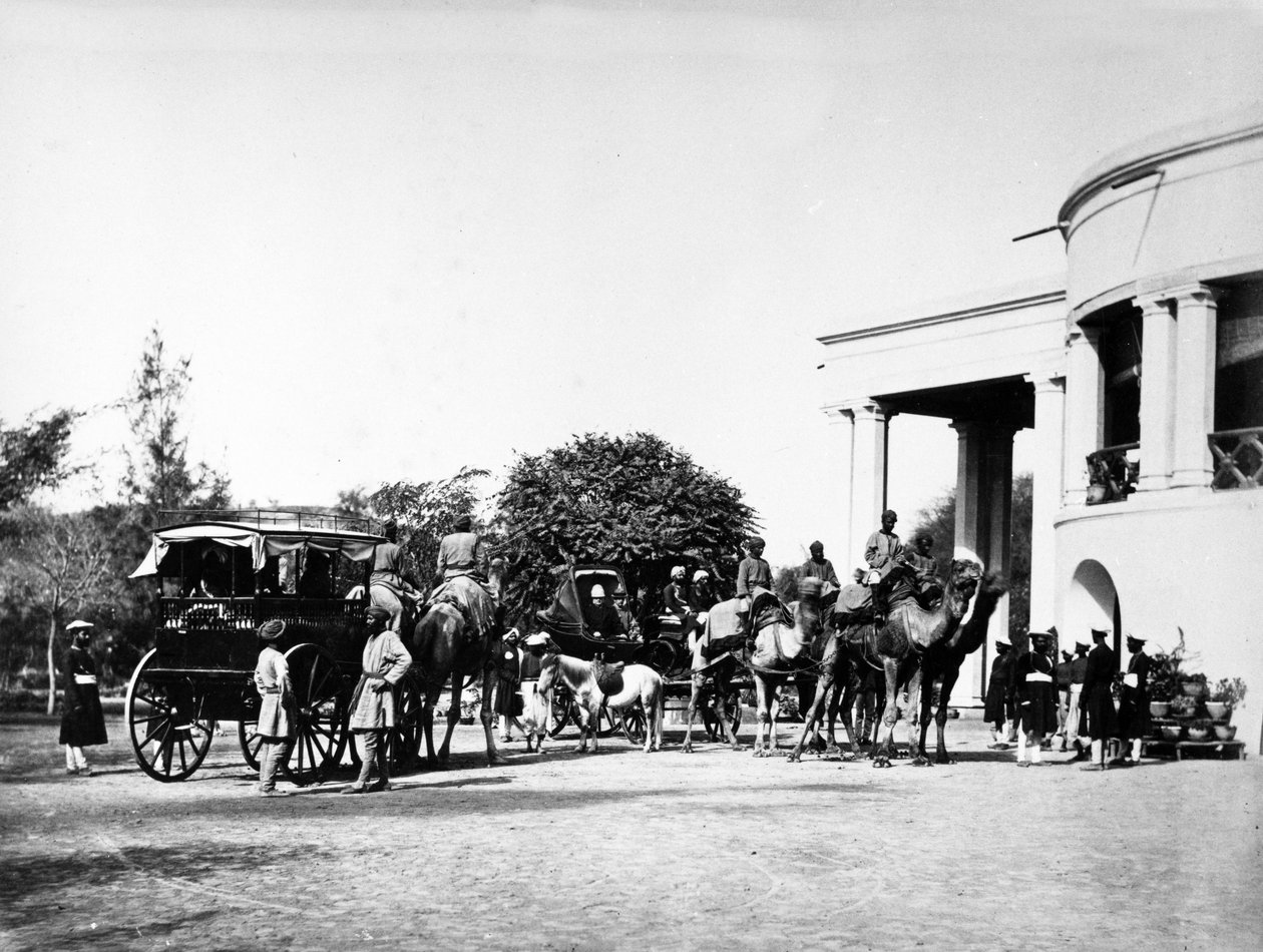 Vizegouverneur von Punjab und seine Kamelkutsche, 1864 von Samuel Bourne