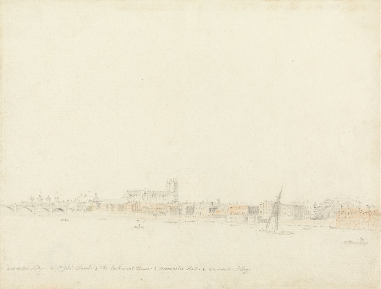 Westminster Abbey und Brücke vom Somerset Garden von Samuel Scott