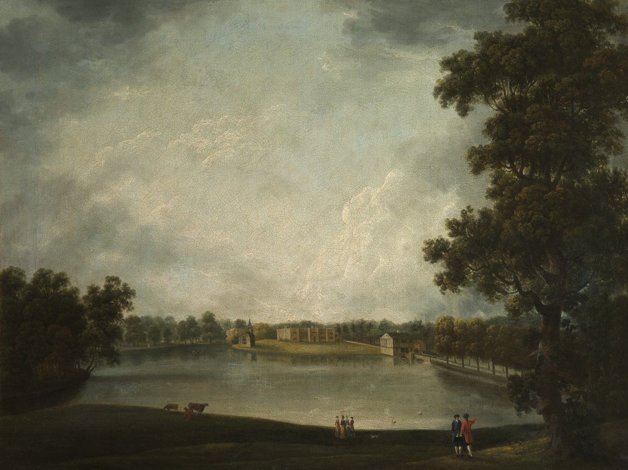 Ein Blick auf die alte Halle, Tabley, Cheshire von Samuel Stringer