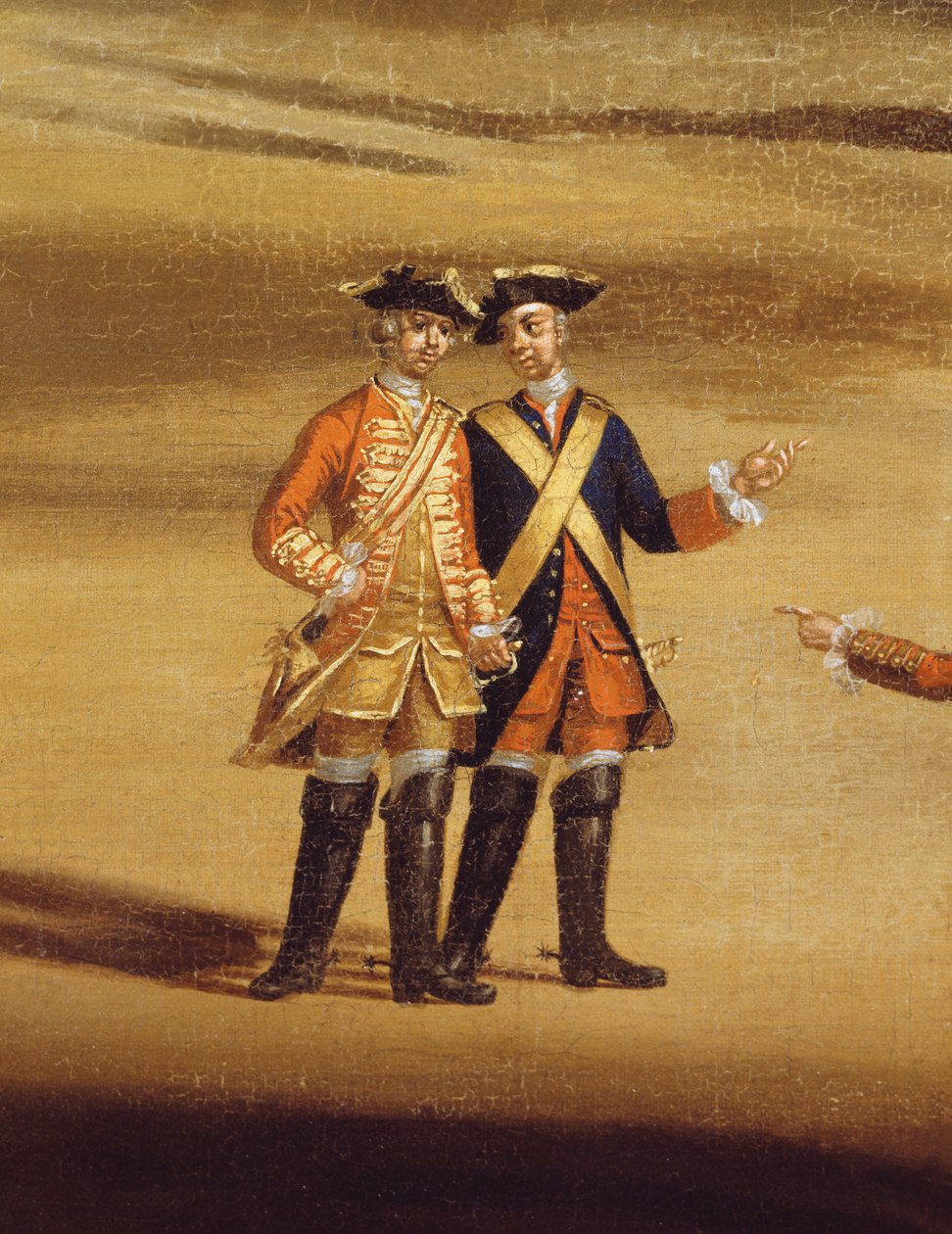 Zwei Offiziere im Gespräch (Detail) von Samuel Wale