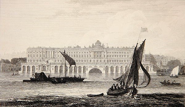 Ansicht von Somerset House vom Fluss Thames, graviert von W.B. Cooke (1778-1855) 1814 von Samuel (after) Owen