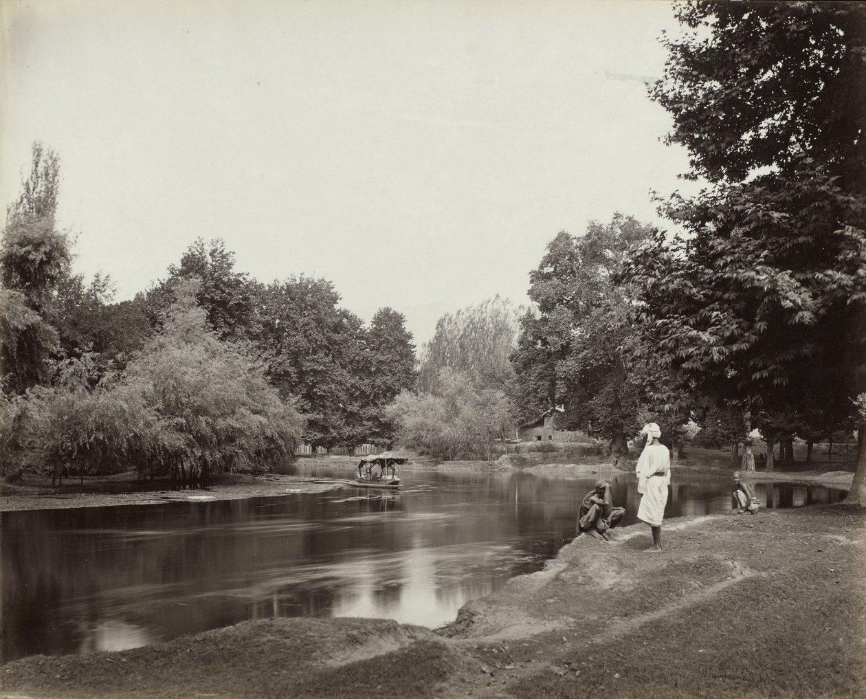 Dhul-Kanal unterhalb von Chunar Bagh, Kaschmir, ca. 1865 von Samuel Bourne