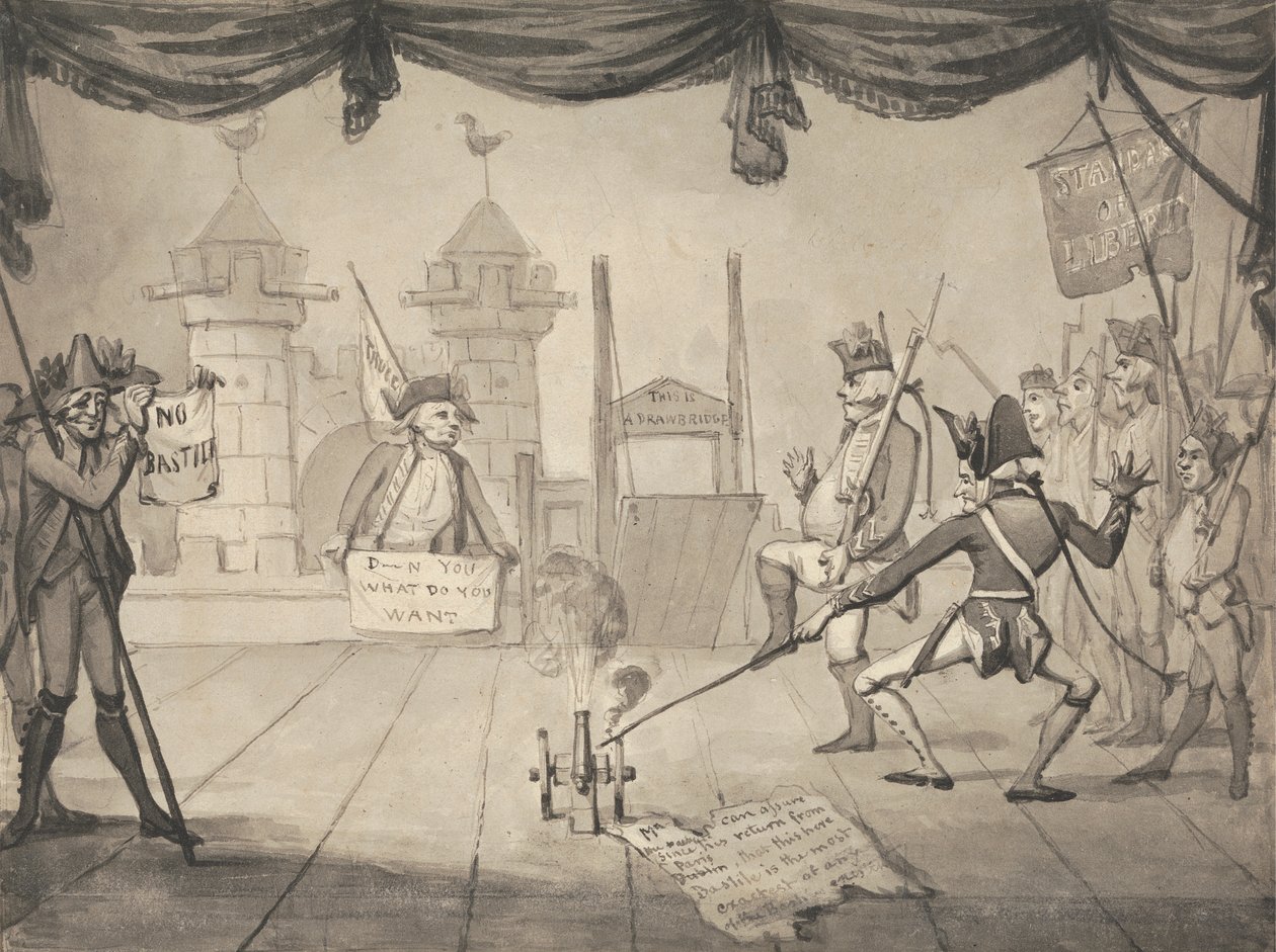 Eine amphitheatrische Version des Sturzes der Bastille von Samuel Collings