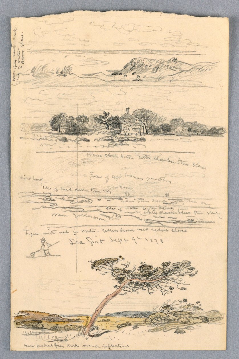Zeichnung, Skizzen aus Sea Girt, New Jersey, September 1878 von Samuel Colman