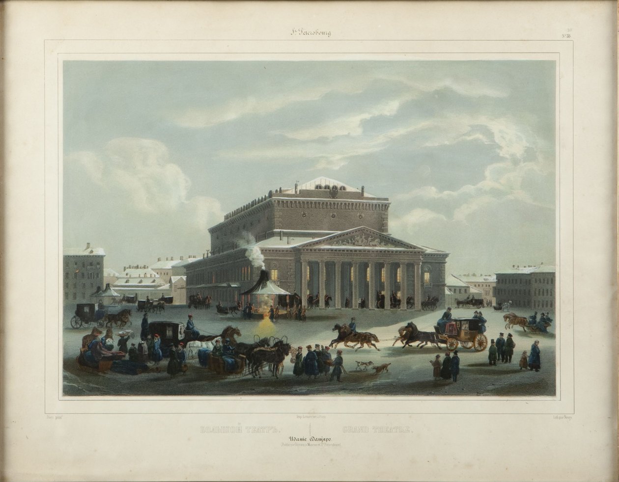 Das Sankt Petersburger Kaiserliche Bolschoi-Kamenny-Theater, Ende der 1840er Jahre von Samuel Friedrich Diez