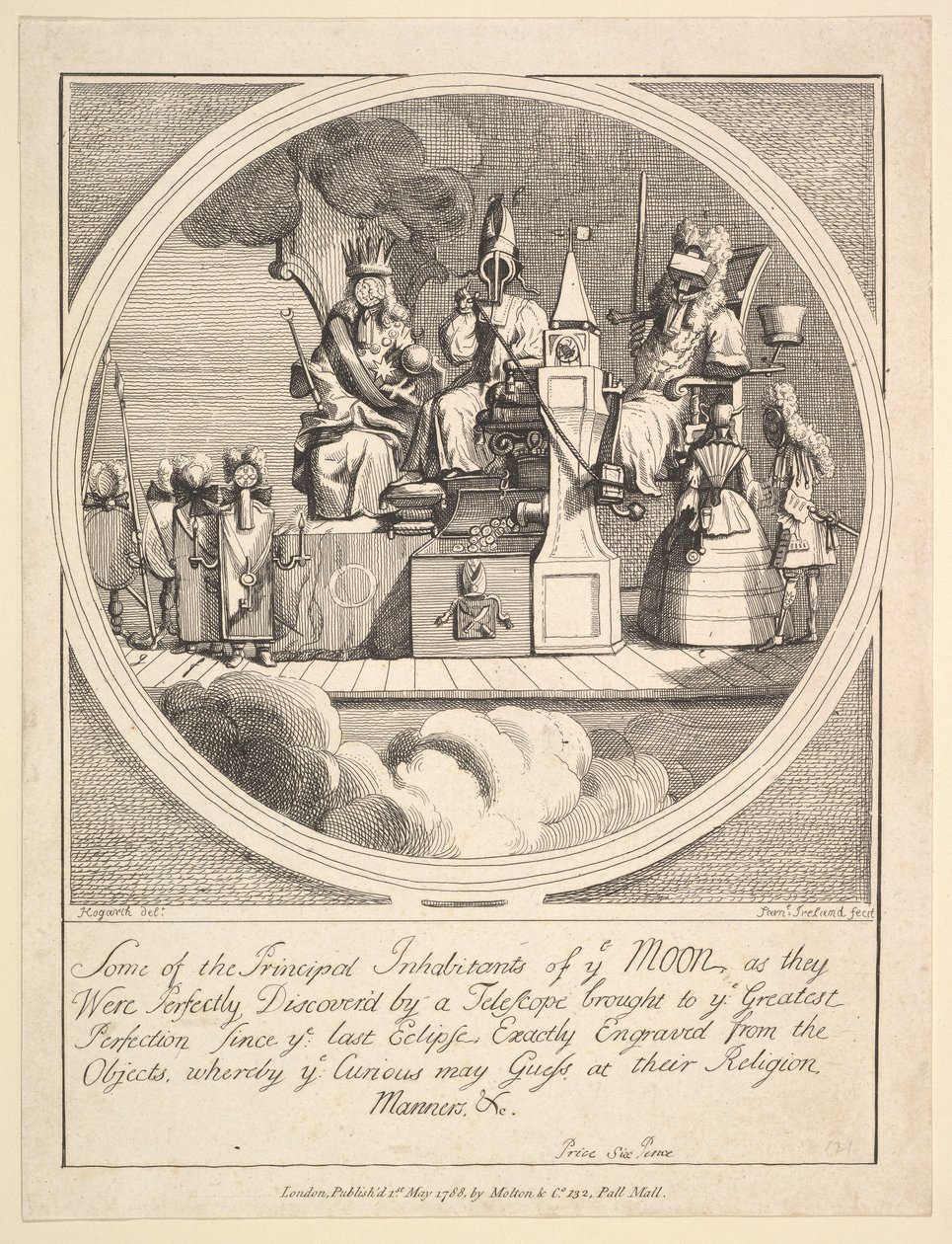 Einige der Hauptbewohner des Mondes, wie sie perfekt entdeckt wurden von..., 1. Mai 1788 von Samuel Ireland