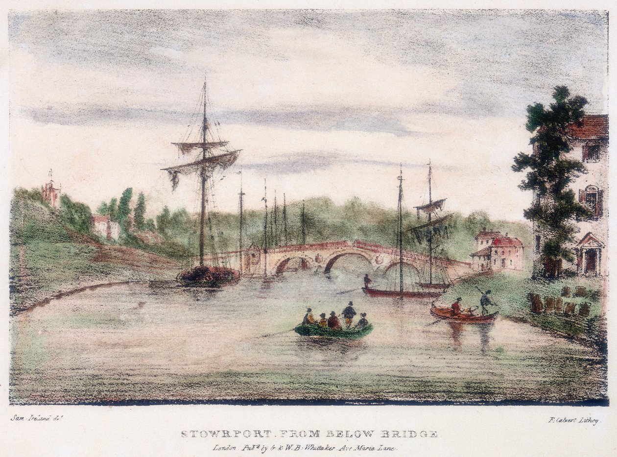 Stourport-on-Severn, Worcestershire, von unterhalb der Brücke von Samuel Ireland