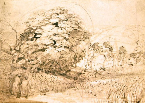 Ein Pfad durch ein Kornfeld, um 1832-33 von Samuel Palmer