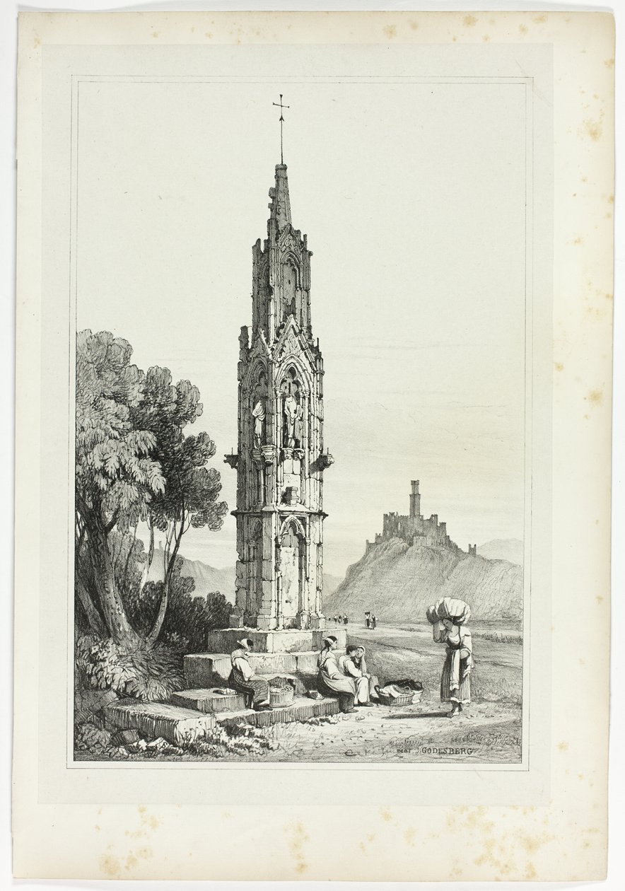 In der Nähe von Godesberg, aus Faksimiles von Skizzen in Flandern und Deutschland von Samuel Prout