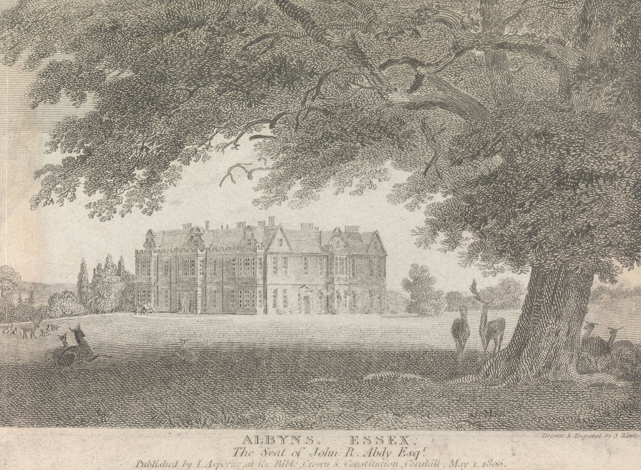 Albyns, Essex, der Sitz von John R. Abdy, Esquire (veröffentlicht von L. Asperne); Seite 7 (Band Eins) von Samuel Rawle