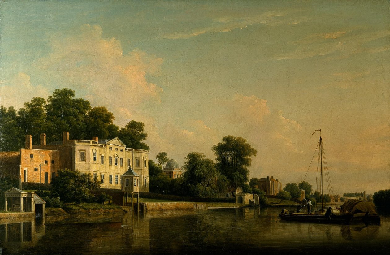 Ansicht von Alexander Popes Villa, Twickenham, am Ufer der Themse von Samuel Scott