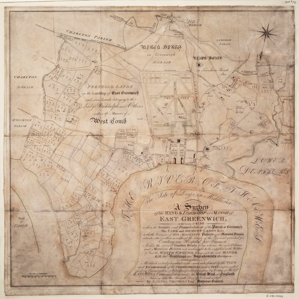 Eine Untersuchung der Königsherrschaft oder des Herrenhauses von East Greenwich von Samuel Travers