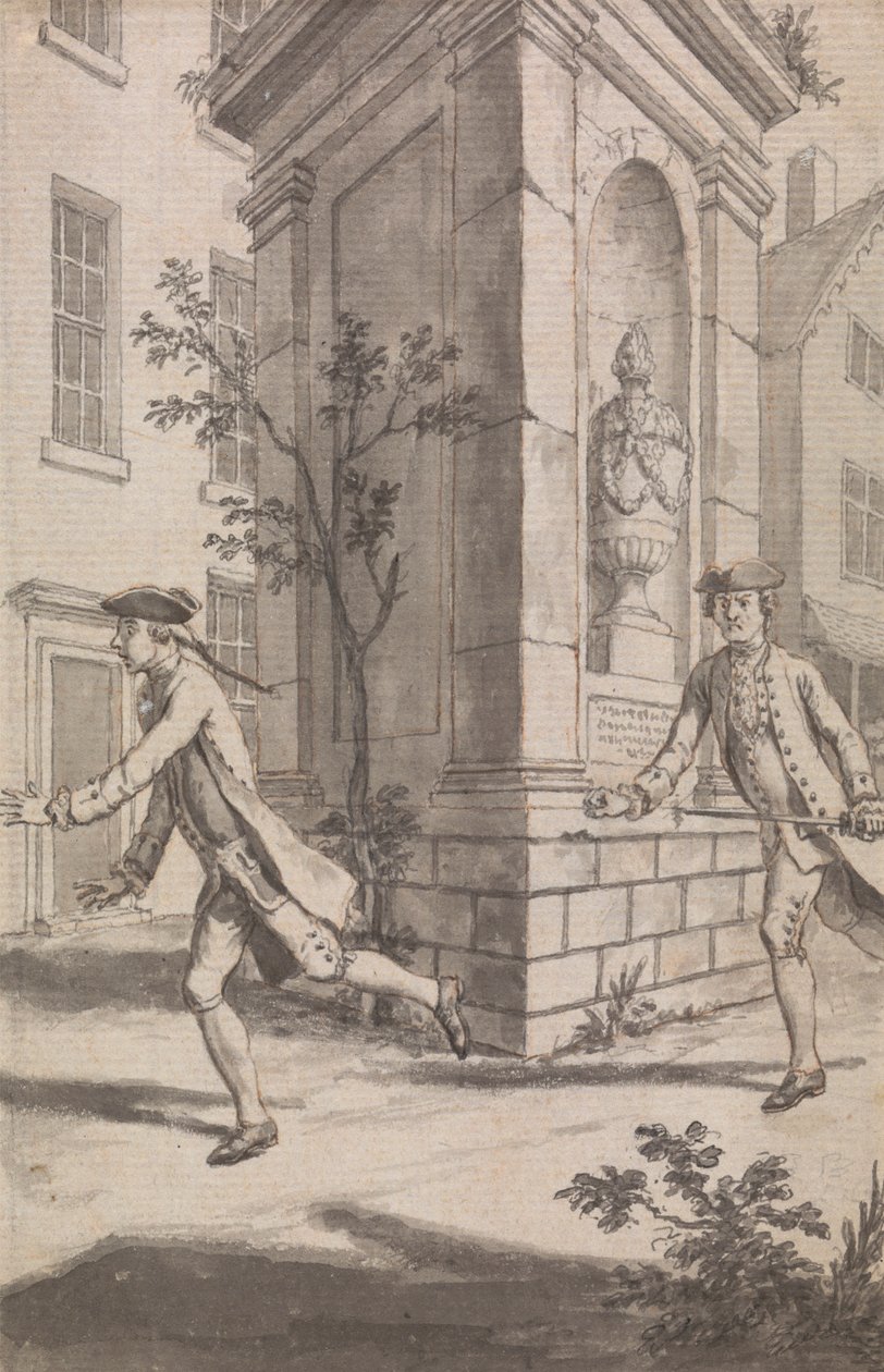 Die Verfolgung (Wahrscheinlich ein Entwurf für The Tyburn Chronicle) von Samuel Wale