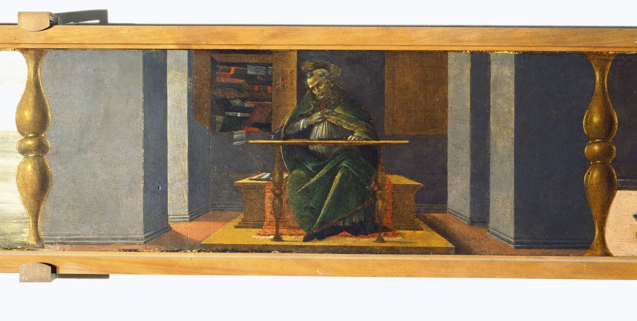St. Augustinus in seinem Studierzimmer, Predella-Panel vom Altarbild des St. Markus, c.1488-90 von Sandro Botticelli
