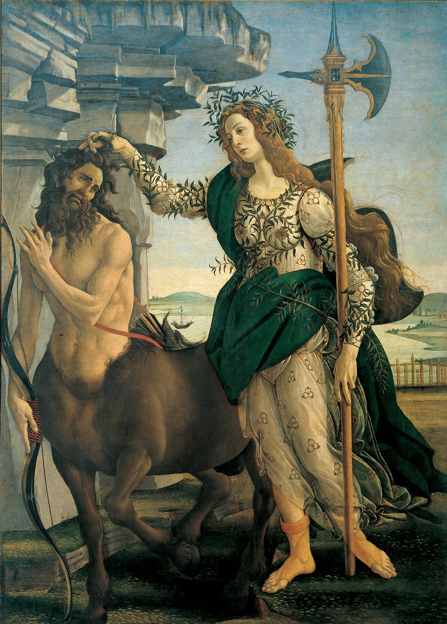 Pallas (Athena oder Minerva) und der Zentaur von Alessandro di Mariano dei Filipepi genannt Sandro Botticelli, um 1482 - Florenz, Uffizien von Sandro Botticelli